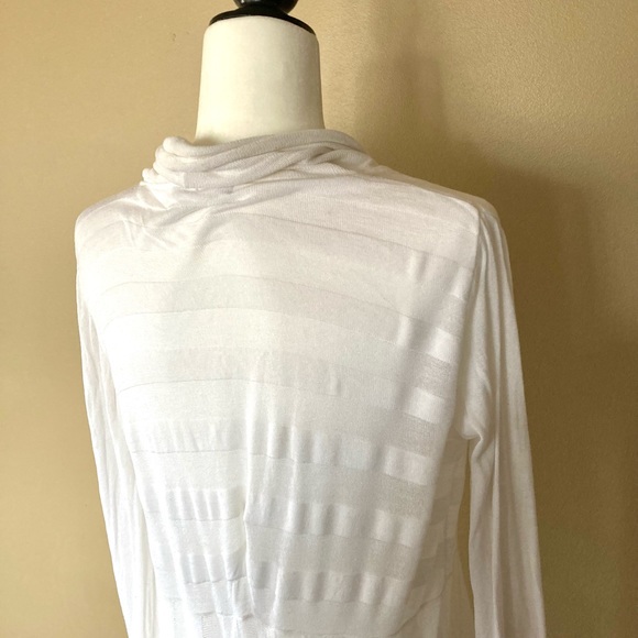 White Striped Long Cardigan - Picture 6 of 6